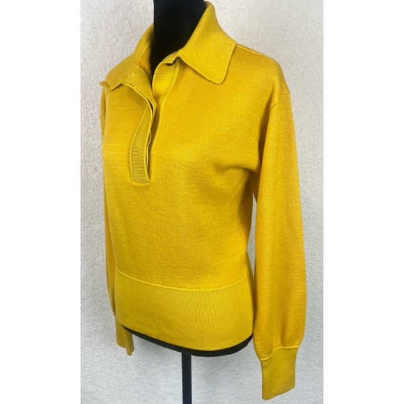 ISABEL MARANT • Yellow Heron Polo Neck Wool-Blend Long Sleeve Pullover Sweater - Picture 9 of 16